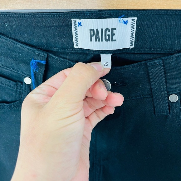 NWT PAIGE BLACK PEG SKINNY DENIM JEANS - Picture 4 of 6
